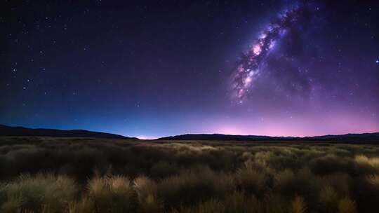 旷野星空银河夜景