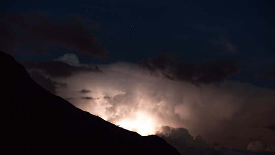 大圣伯纳德山口阿尔卑斯山瑞士山脉延时星星夜视频素材模板下载