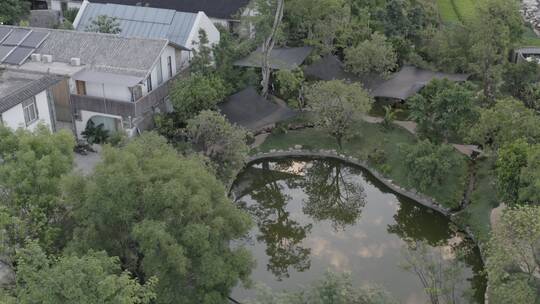 山水黄昏倒影餐厅民宿酒店美景