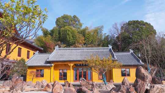 杭州湘湖先照寺寺庙建筑风景