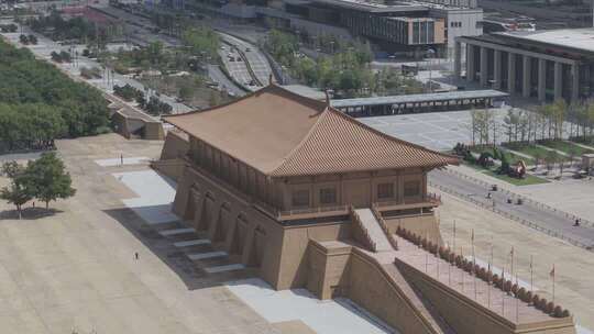 俯瞰古建筑大明宫丹凤门