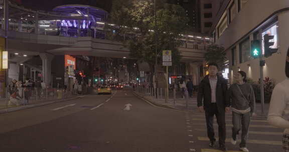 香港半山街道夜景