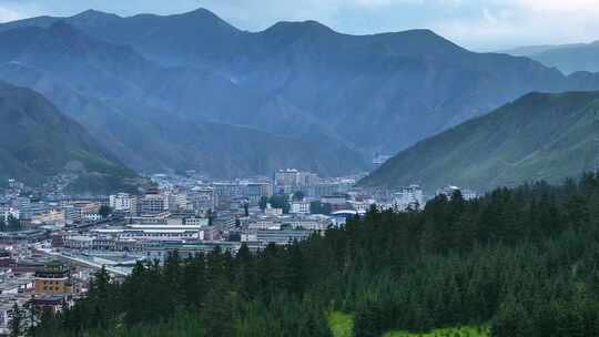 航拍甘南拉卜楞寺 寺庙全景