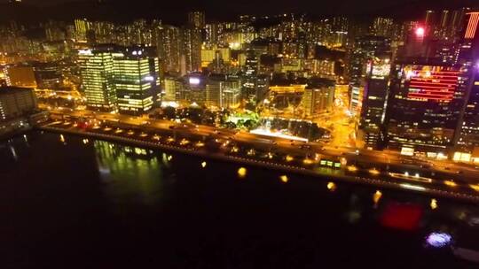 香港城市的夜里