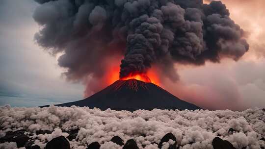 火山喷发壮丽景观