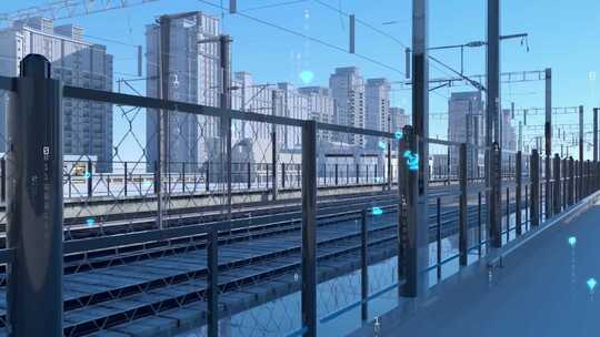 科技高铁交通城市片头动车行驶
