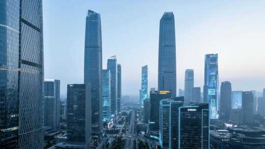 现代都市高楼建筑群景观