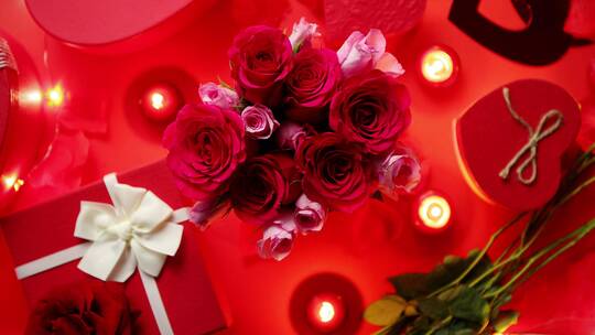 情人节浪漫的玫瑰盒