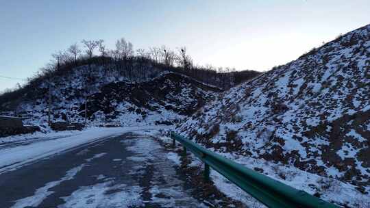 航拍农村雪景视频素材模板下载