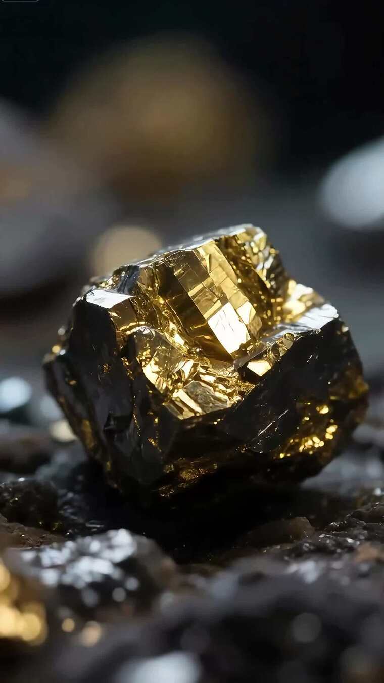 金矿石微距特写