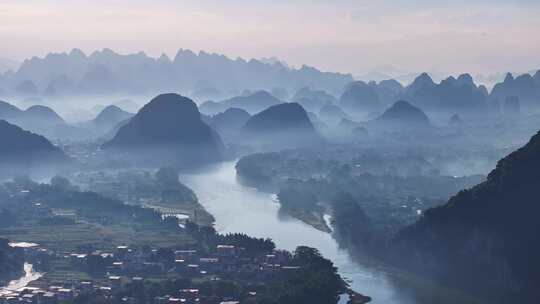 桂林漓江桂林山水水墨意境