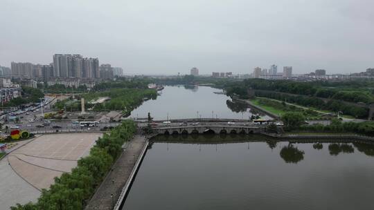 城市航拍湖北荆州九龙桥