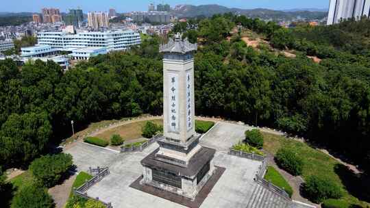 陆川县公园人民英雄纪念碑航拍