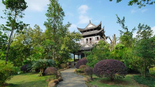中式古代园林庭院