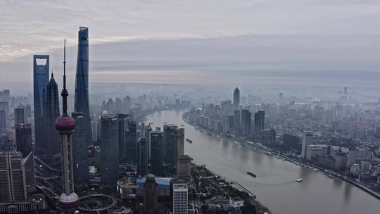 【4K合集】上海城市风光航拍阴天