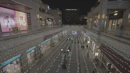上海购物商场夜景视频素材模板下载