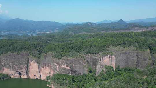 福建泰宁大金湖景区大金湖大赤壁航拍