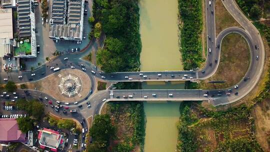 航拍城市道路交通