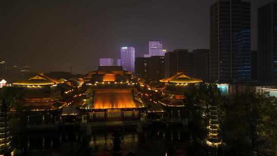 杭州拱墅区香积寺历史街区夜景