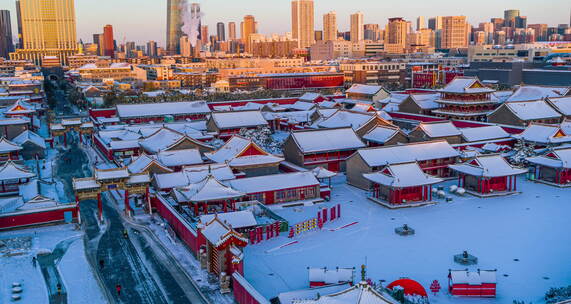 悟2x7航拍沈阳故宫雪景