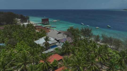 印度尼西亚龙目吉利群岛海岛自然风光航拍