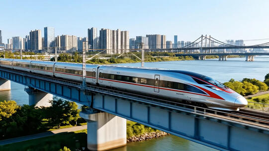 中国高铁复兴号cr450城市动车智慧高铁