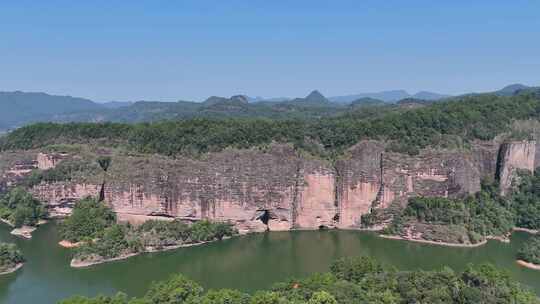 福建泰宁大金湖丹霞地貌大赤壁景区航拍