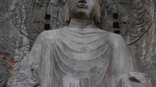 洛阳旅游龙门石窟卢舍那大佛升格慢镜头