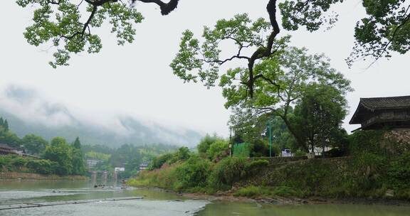 浙江温州泰顺廊桥烟雨唯美空镜合集