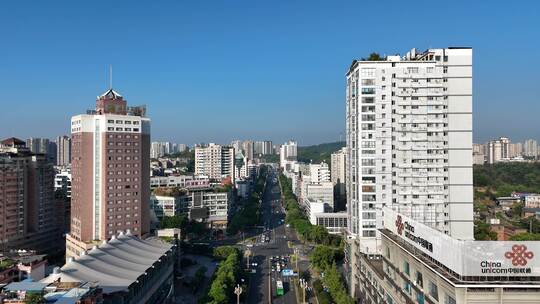 航拍四川自贡建设自贡汇东路