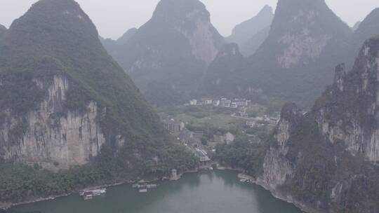 广西桂林阳朔糖舍酒店航拍全景