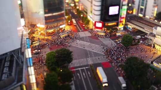 东京涉谷十字路口视频素材模板下载