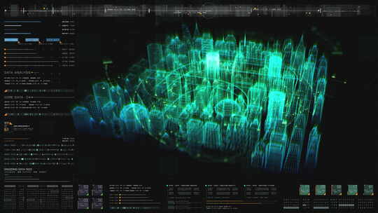 未来全息数字矩阵城市HUD 02