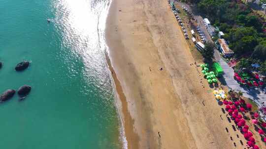 东海大海海边海水海浪沙滩海滩航拍风景唯美