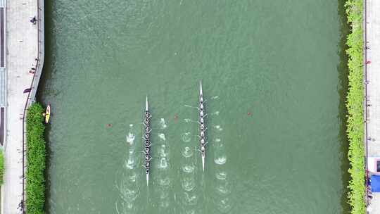 深圳南山大沙河赛艇水上运动比赛航拍
