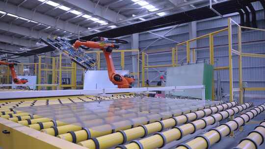 有机玻璃生产流水线4k实拍