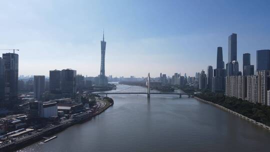 广州塔珠江新城猎德大桥视频素材模板下载