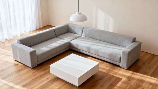 室内简约风格沙发与茶几