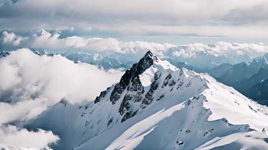 雪山高原山峰云雾