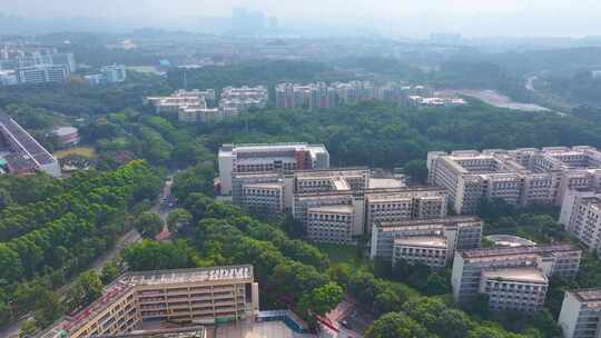 华南师范大学广州校区航拍大学城校园风景风视频素材模板下载