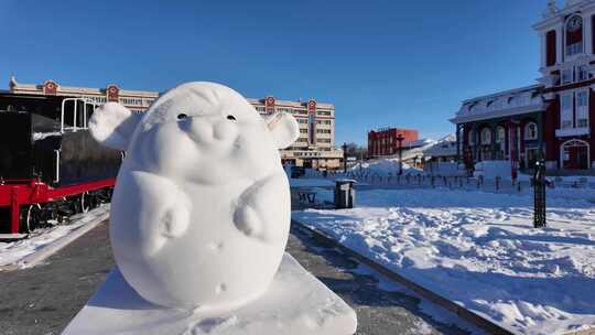 十二生肖雪雕《申猴》