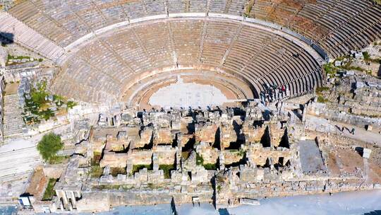 土耳其古城以弗所露天剧院令人惊叹的长航拍