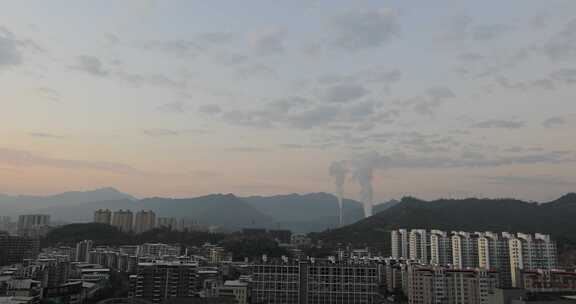 清晨福建龙岩漳平市城市远景