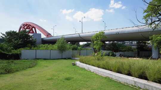 杭州沿江之江东路下沙路城市风景航拍