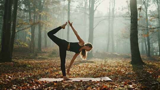 立秋处暑森林瑜伽健康生活方式视频