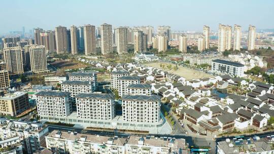 杭州市余杭区闲林埠街道街景高低空航拍