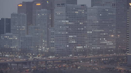 北京国贸CBD夜景视频素材模板下载