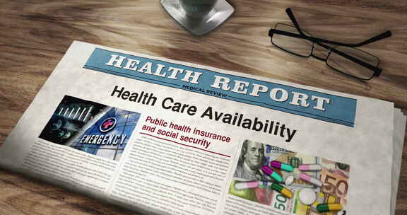 桌子上的医疗保健可用性报纸