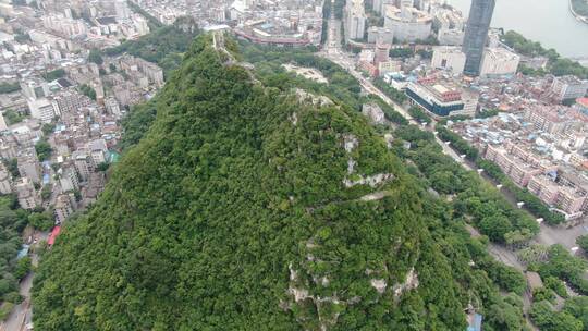 航拍广西柳州马鞍山公园