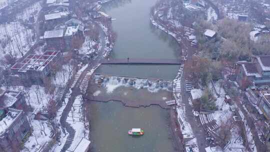 周至水街  下雪  冰雪世界